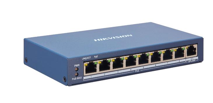 SWITCH HIKVISION DS-3E0109P-E/M(B)-SWITCH 8 + 1 PUERTOS POE !!