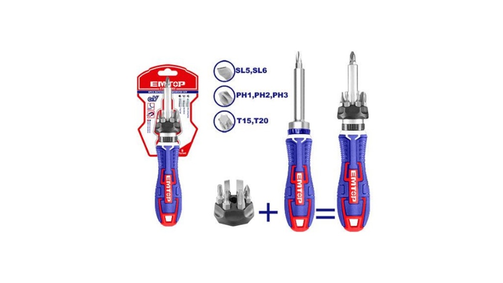 SET DESTORNILLADOR RATCHET CON PUNTAS