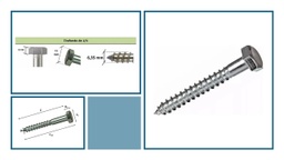 TIRAFONDO ZINC 1/4 X 2  PACK 5 UNIDADES